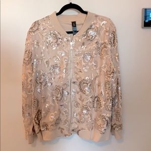 Chico’s Sequin Bomber Jacket